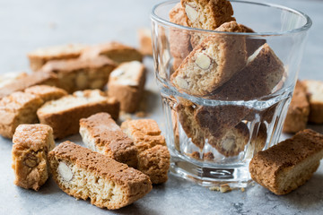 Biscotti / Cantuccini Biscuits with Almonds  served in Glass