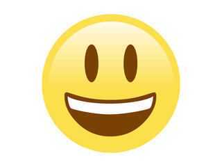 Isolated yellow smiling face with the upper white teeth icon