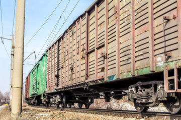 Fototapeta na wymiar Freight railroad cars