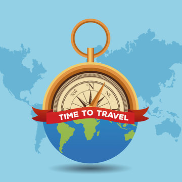 Time to travel concept vector illustration graphic design