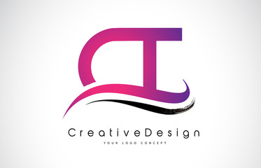CT C T Letter Logo Design. Creative Icon Modern Letters Vector Logo.