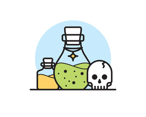 Poison and scull  vector illustration