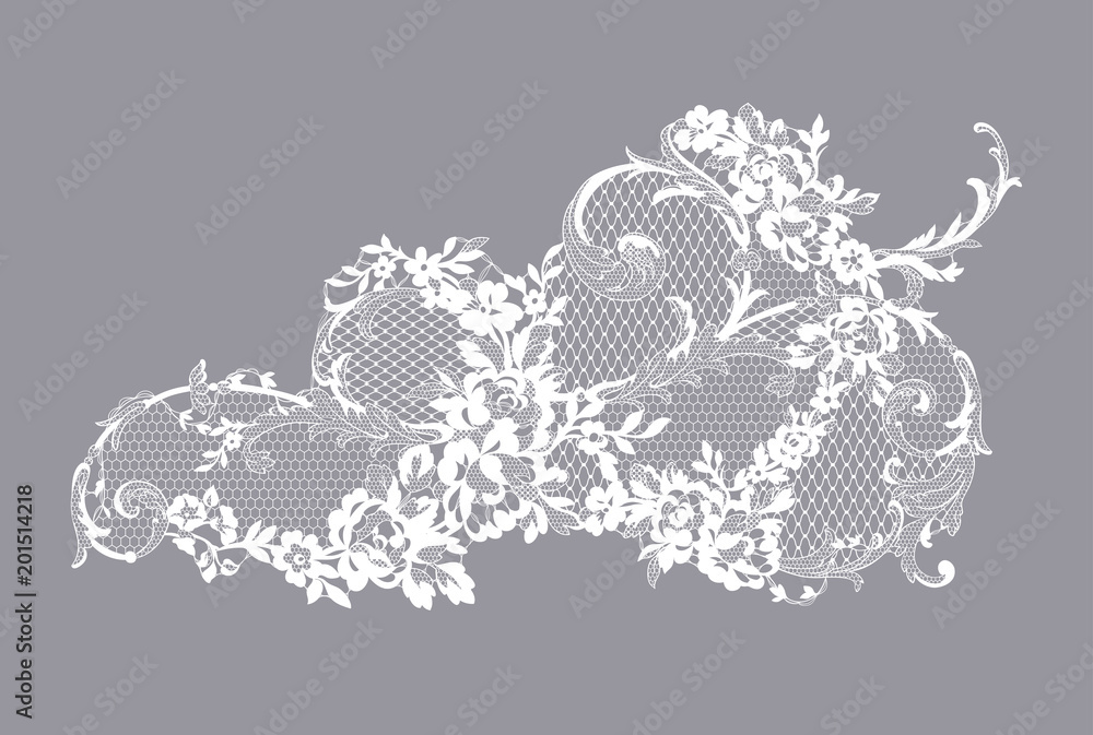 Wall mural lace flower element