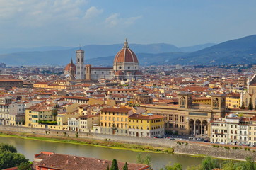 Obraz premium Katedra Duomo (Cattedrale Santa Maria del Fiore, Katedra Najświętszej Marii Panny z Kwiatów), Florencja, Włochy