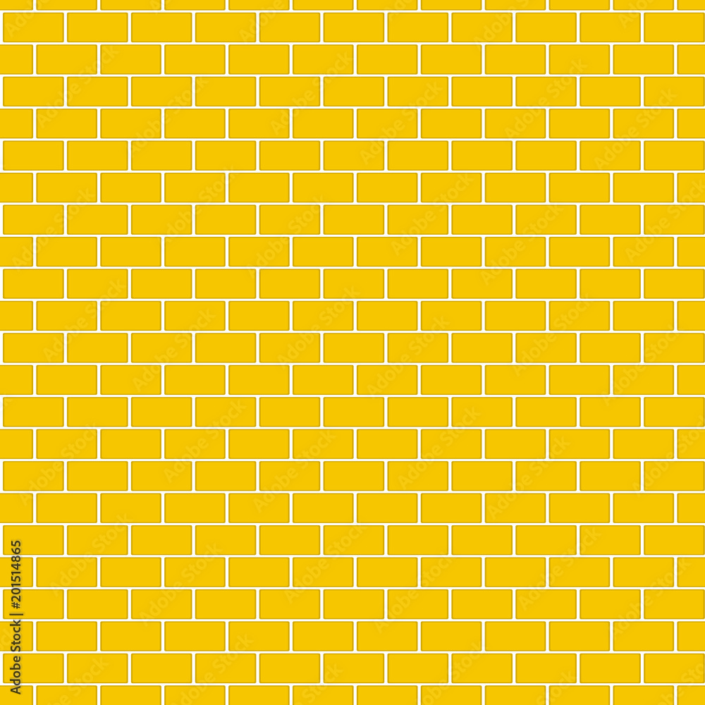 Wall mural Seamless pattern of Yellow brick wall for background.