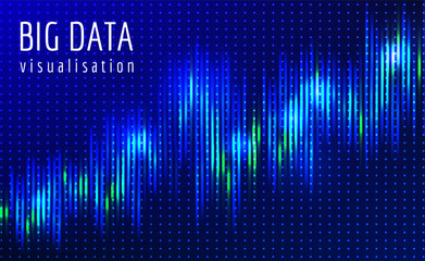 Abstract vector finance  big data graph visualization. Stock index infographics. Visual information complexity. Intricate data threads chart. Business analytics. Artifficial inteligence.