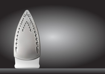 Realistic vector iron front face plate soleplate glide sole bottom illustration with hole for steam