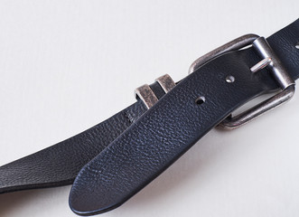 Leather black belt, for jeans
