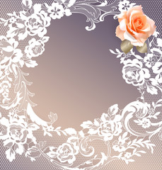  lace flowers frame decoration element