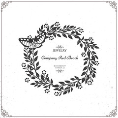 Set of beautiful wreath isolated on white background. Vector template with flourishes ornament elements.