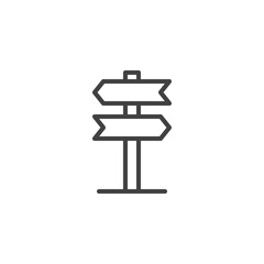 Signpost, pointer panels outline icon