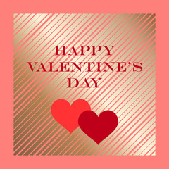 Obraz premium Happy valentines day card with hearts