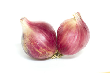 Obraz premium Red onion on white background