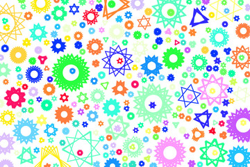 Abstract colored star shape pattern. Vector, design, drawing & concept.