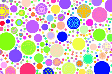 Abstract colored circles, bubbles, sphere or ellipses shape pattern. Decoration, art, messy & graphic.
