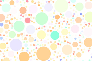 Abstract colored circles, bubbles, sphere or ellipses shape pattern. Template, graphic, white & vector.