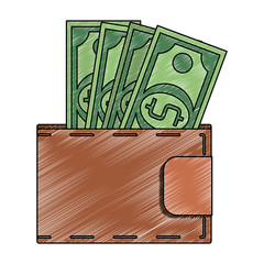 Wallet with money vector illustration graphic design