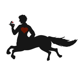 A man with a horse's body, a mystical being with an engagement ring in his hand