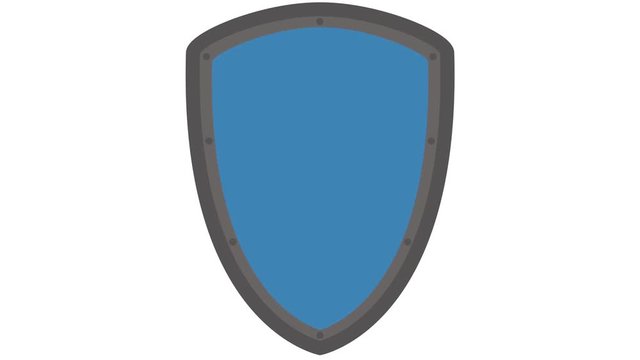 Shield icon logo, safety and security concept in and out animation blue