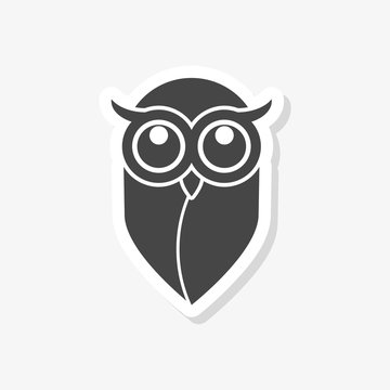 Owl sticker, Owl logo, Owl illustration, simple vector icon