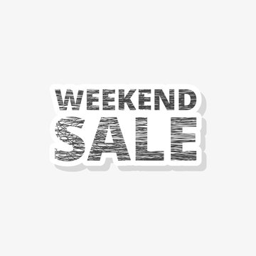 Weekend Sale Sign sticker, simple vector icon
