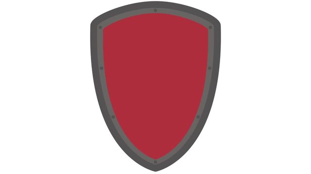 Shield icon logo, safety and security concept in and out animation red