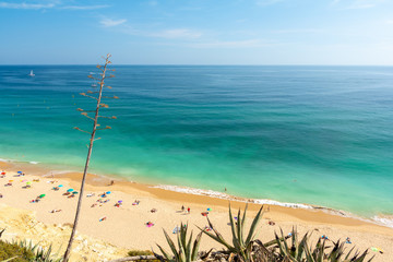 beautiful sandy beach on Algarve coast in southern Portugal
