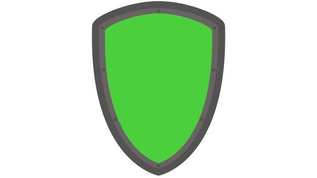 Shield icon logo, safety and security concept in and out animation green