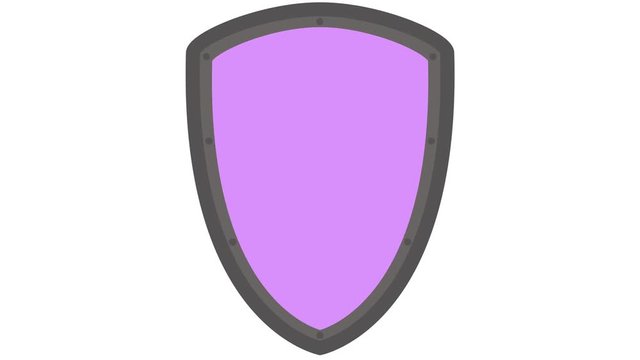 Shield icon logo, safety and security concept in and out animation pink