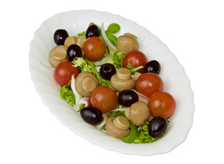 Vegetable salad with olive oil