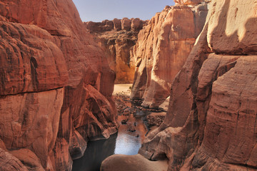 The Guelta d'Archei located in the Ennedi Plateau, in north-eastern Chad
 - obrazy, fototapety, plakaty