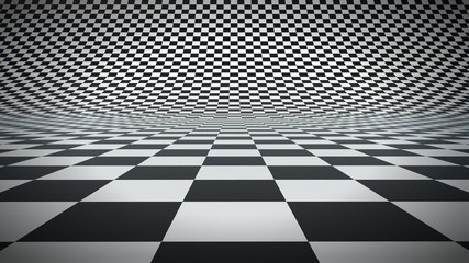 empty space Checkered background 3d rendering