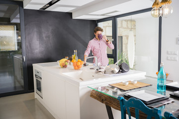 Young man in the kitchen