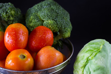fresh vegetable in dark background