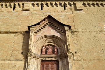 Detail of the Cathedral of Saints Peter and Donato in Arezzo - Tosacna - Italy