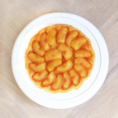 French tatin pie on white plate