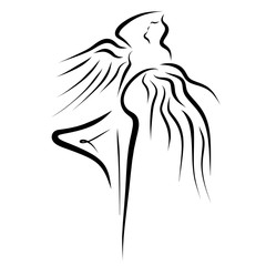 Winged woman, emotions and movement, sport and dance