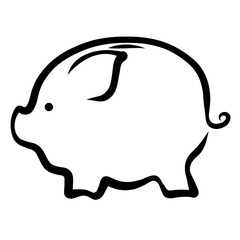 Funny round pig piggy bank