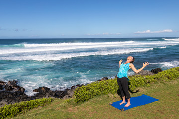 Woman Practicing Maui on the Scenic Maui Coast