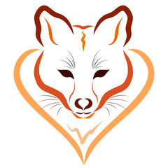 Obraz premium Head of a fox, smooth orange lines