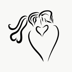 Kiss of a loving couple, creative