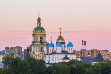 Fototapeta na wymiar Новоспасский монастырь на закате. Москва Россия