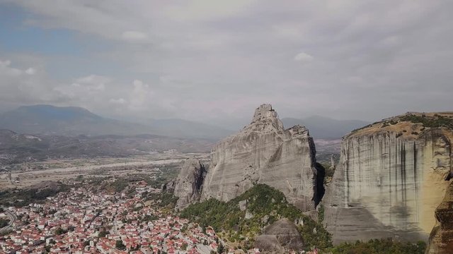 Greek city by the mountains