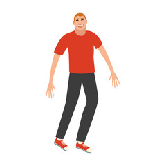 Happy young man cartoon vector illustration graphic design