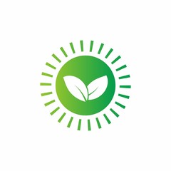 save energy logo design with green leaf