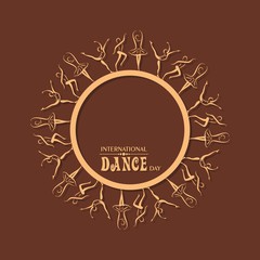 Vector Illustration of International Dance Day Greeting