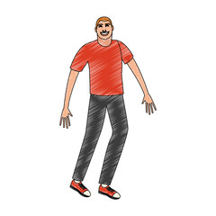 Happy young man cartoon vector illustration graphic design