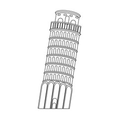 Pisa tower monument vector illustration graphic design