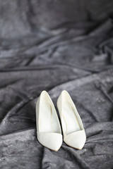 laconic white wedding shoes