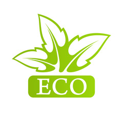 Logo Eco with green leafs 